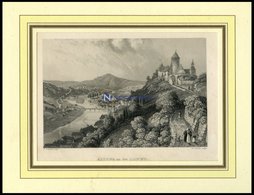 ALTENA An Der LENNE, Gesamtansicht, Stahlstich Von Schlickum/Winkles Um 1880 - Lithographies