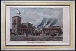 BERLIN: Borsig`s Eisengießerei Und Maschinenbau-Anstalt, Kolorierter Holzstich Um 1880 - Litografia