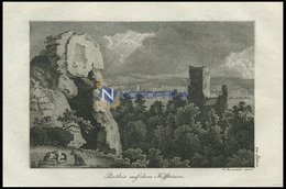 BIBRA/Sachsen: Parthie Auf Dem Kiffhäuser, Impression Des Berges Mit Wanderer Und Hund, Kupferstich Von F. Rosmäsler Jun - Litografía