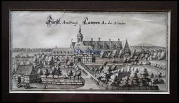 CAMPEN: Das Fürstliche Amtshaus An Der Schonter,Kupferstich Von Merian Um 1645 - Litografia