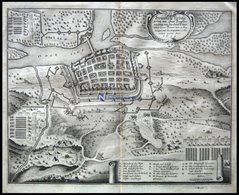 FRANKFURT/ODER, Grundriß Und Belagerung Im Jahre 1634, Kupferstichum 1700 - Litografia