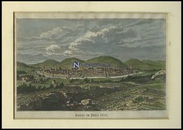 GOSLAR, Gesamtansicht, Kolorierter Holzstich Auf Vaterländische Geschichten Von Görges 1843/4 - Litografia