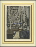 LÜBECK: Das Innere Der Marienkirche, Kolorierter Holzstich Von G. Schönleber Von 1881 - Lithographien