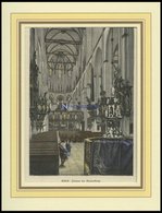 LÜBECK: Das Innere Der Marienkirche, Kolorierter Holzstich Von G. Schönleber Von 1881 - Lithographies