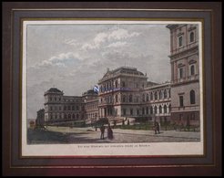 MÜNCHEN: Die Neue Akademie, Kolorierter Holzstich Um 1880 - Lithographien