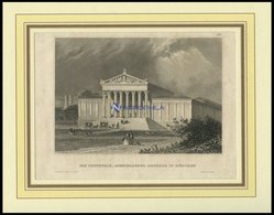 MÜNCHEN: Das Industrieausstellungsgebäude, Stahlstich Von B.I. Um 1840 - Litografía