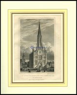 MÜNCHEN: Die Neue Pfarrkirche Der Vorstadt, Stahlstich Von Lange/Müller, 1840 - Lithographien