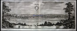 ROCHLITZ/MULDA, Gesamtansicht, Kupferstich Von Merian Um 1645 - Lithographien