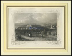 SCHLESWIG, Gesamtansicht A..Ferne, Stahlstich Aus Payne`s Universum 1855 - Litografía