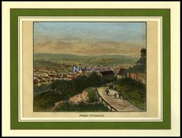 STUTTGART, Gesamtansicht, Kolorierter Holzstich Von Clerget Um 1880 - Lithographien