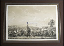 FREDERICIA (Fredericia), Ansicht Mit Mühle Und Kleiner Belt Im Hintergrund, Lithographie Mit Tonplatte Von Alexander Nay - Lithographien