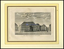 KOPENHAGEN: Der Königsplatz, Kupferstich Aus Strahlheims Wundermappe, 1837 - Litografia