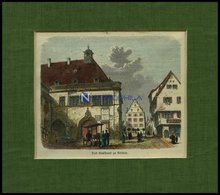 COLMAR: Das Kaufhaus, Kolorierter Holzstich Aus Deutsches Land Und Volk Um 1880 - Lithografieën