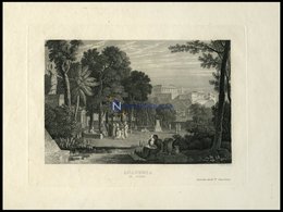 ATHEN: Die Akademie, Stahlstich Von Poppel Um 1840 - Lithographien