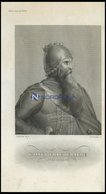 Kaiser Friedrich I (Barbarossa), Stahlstich Von C. Deucher Um 1840 - Lithografieën