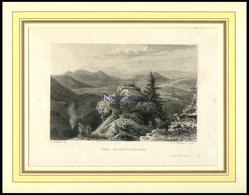 Das Hornschloss, Gebirge Mit Fuchs, Stahlstich Von Wrankmore, 19. Jh. - Litografia