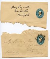 United States 1880's-90's 2 Used Scott W301 Wrappers To Parksville, New York - ...-1900