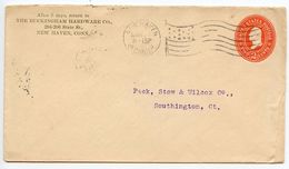 United States 1901 Scott U362 Postal Envelope New Haven CT Flag Cancel - 1901-20