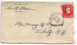 United States 1903 Scott U395 Postal Envelope Andover To Liberty NY - 1901-20