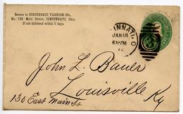 United States 1890 2c. Washington Postal Envelope Cincinnati OH To Louisville KY - ...-1900