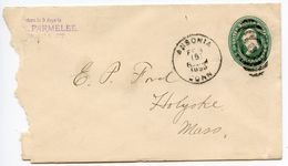 United States 1896 2c. Washington Postal Envelope Ansonia CT To Holyoke MA - ...-1900