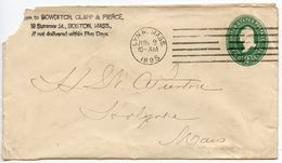 United States 1895 2c. Washington Postal Envelope Lynn To Holyoke MA - ...-1900