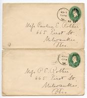 United States 1892 2 2c. Washington Postal Envelopes NYC To Milwaukee WI - ...-1900
