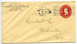 United States 1914 Scott U412 Postal Envelope NYC, Nungesser-Dickinson Seed Co. - 1901-20