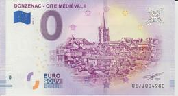 Billet Touristique 0 Euro Souvenir France 19 Donzenac - Cité Médiébale 2018-3 N°UEJJ004980 - Essais Privés / Non-officiels