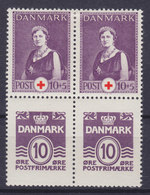 Denmark 1939 Mi. 246xB/251 H-Blatt 23 Heftchenblatt 4-Block Red Cross Rotes Kreuz Croix Rouge Cruz Roja - Blocks & Sheetlets