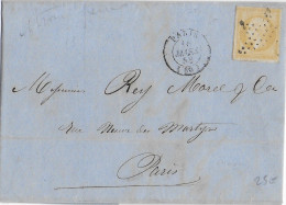 1858 - CITRON - LETTRE De PARIS => PARIS - 1853-1860 Napoleon III