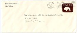 United States 1985 Scott U608 Postal Envelope Pigeon Michigan Postmark - 1981-00