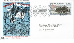 1968 - Monaco - FDC - Centenaire Des Liaisons Ferroviaires Avec Nice - Tp N° 752 - FDC