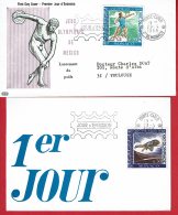 1968 - Monaco - FDC - Jeux Olympiques De Mexico (Tp N° 736 Et 737) 2 Documents - FDC