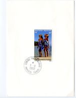 French Polynesia 1992 Souvenir Card Scott 548, Papeete Postmark - Lettres & Documents