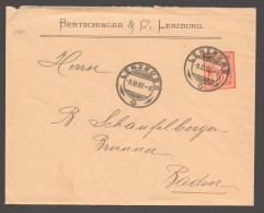 1907   Privat Umschläg  Bertschinger - Lenzburg Nach Baden Tellknabe In Rahmen 5Rp - Entiers Postaux