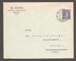 1925  Privat Umschläg    W. Kern -  Bern Nach Baden  Tellknabe 5Rp Violet - Entiers Postaux