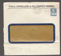 19265 Privat Umschläg  Offen Auf Drei Seiten Emile Scheller & Cie - Zürich  Tellbrustbild 30Rp Blau - Entiers Postaux