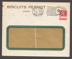 1916 Privat Umschläg   - Biscuits Pernot - Genève   Tellbrustbild  10Rp Rot - Entiers Postaux
