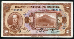 BOLIVIA BILLETES; 1928 - "20 BOLIVIANOS". - Bolivia