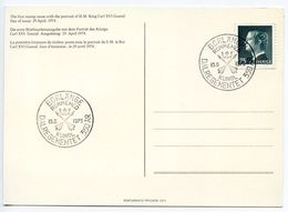 Sweden 1975 King Carl XVI Post Office Postcard, Borlänge Postmarks - Otros & Sin Clasificación