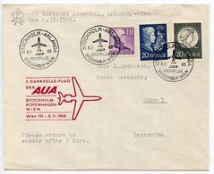 Sweden 1963 AUA Caravelle, Stockholm - Wien 1st Flight Cover - Brieven En Documenten