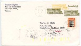 Canada 1986 Uprated Postal Envelope Cookshire, QC To Southfield, Michigan - 1953-.... Reign Of Elizabeth II