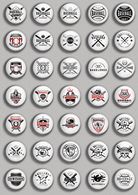 Baseball Fan ART BADGE BUTTON PIN SET 1 (1inch/25mm Diameter) 35 DIFF - Baseball