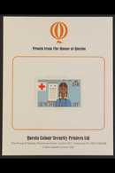 RED CROSS SEYCHELLES 1970 Red Cross Centenary, 20c Value, IMPERFORATE PROOF (as SG 284) Affixed To Questa Presentation C - Zonder Classificatie