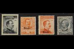 RODI 1919-18 20c On 15c, 20c Orange, 20c Orange No Watermark & 15c Grey, Sassone 8/11, Mi 10X/13X, Good To Fine Mint (4  - Ägäis