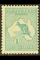 1915 1s Blue-green Kangaroo, SG 28, Mint. For More Images, Please Visit Http://www.sandafayre.com/itemdetails.aspx?s=628 - Other & Unclassified