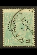 OFFICIALS 1926 1s 4d Pale Greenish Blue, Punctured "OS", SG O96, Fine Used Centered To Base. For More Images, Please Vis - Other & Unclassified