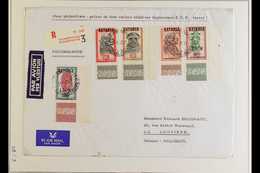 KATANGA 1960 -61 Issues In Complete Sets On Large Philatelic Registered Covers To Belgium, Includes 1960 Opts On Animals - Sonstige & Ohne Zuordnung