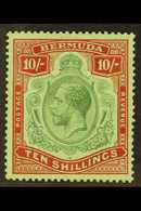 1924-32 10s Green And Red On Pale Emerald, SG 92, Very Fine Mint. For More Images, Please Visit Http://www.sandafayre.co - Bermudes